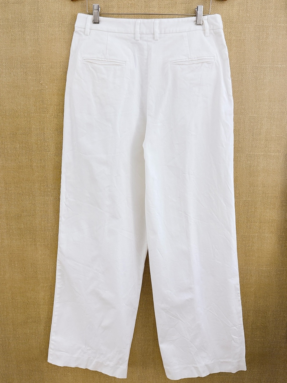 Matteau Organic Cotton Chino Pants Wide Leg High Rise White Trousers Women 8 - Picture 7 of 13